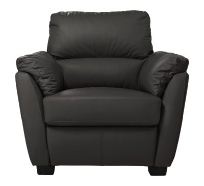 Collection Trieste Leather Chair - Black.